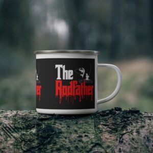 The Rodfather Enamel Camping Mug – Perfect for Fishing Enthusiasts and Outdoor Adventures