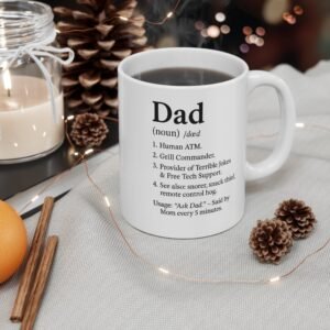 Funny Dad Mug 11oz - Humorous Gift for Father's Day, Dad's Birthday, Coffee Lovers, Parenting Humor, Blue Ceramic Cup