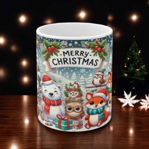Christmas Mug - Polar Bear, Fox & Owl Winter Scene