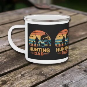 Hunting Dad Enamel Camping Mug - Perfect Gift for Outdoor Enthusiasts