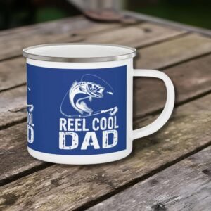 Reel Cool Dad Enamel Mug - Perfect Gift for Fishing Enthusiasts