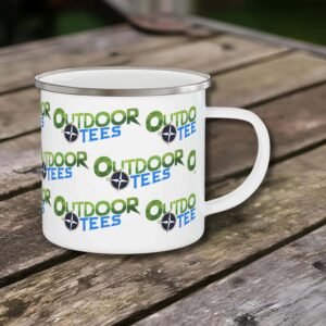 Outdoor Tees Enamel Camping Mug - Perfect for Adventurers and Nature Lovers