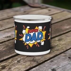 Super Dad Enamel Camping Mug - Perfect Gift for Father's Day & Camping Adventures
