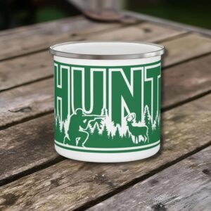 Hunting Enamel Camping Mug - Ideal for Outdoorsmen and Nature Lovers
