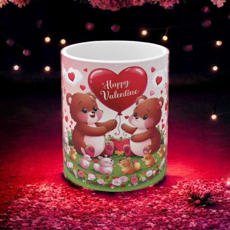 Valentines Day Mug Adorable Bunny And Bear Design Photoroom