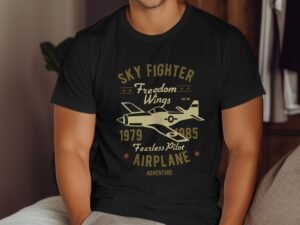 Sky Fighter Freedom Wings Airplane Adventure T-Shirt