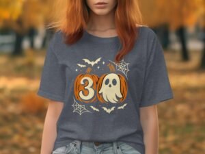 Halloween Spooky Pumpkin Number Thirty Design T-Shirt