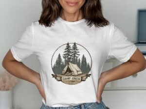 Camp Crew With Trees And Tent Adventure Graphic T-Shirt