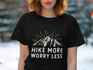 Hike More Worry Less Outdoor Mountain Adventure T-Shirt