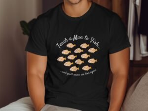 Cute Little Orange Fishes Pattern Funny Graphic T-Shirt