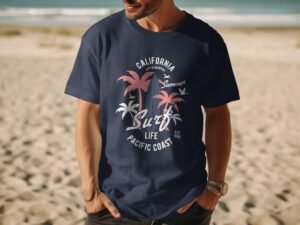 California Santa Barbara Summer Surf Life Pacific Coast T-Shirt