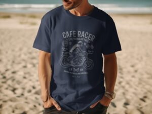 Cafe Racer Live Young Die Free Graphic Art T-Shirt